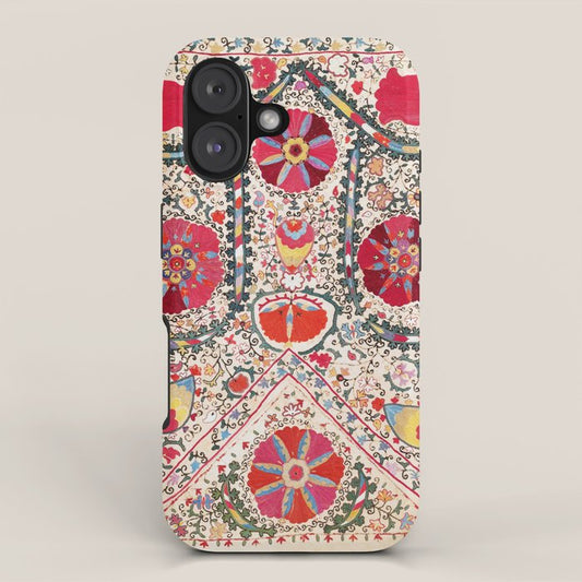 Lakai Suzani Uzbekistan Central Asian Embroidery Print iPhone Case Gallery Image 1