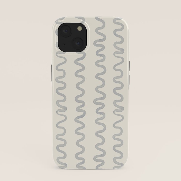 Watercolor Squiggly Lines - Blue Cream iPhone Case Gallery Image 37