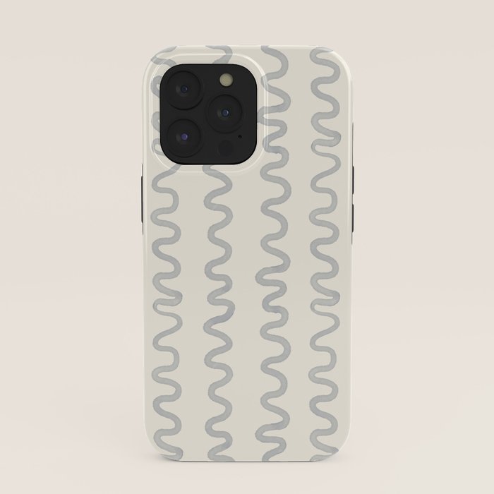 Watercolor Squiggly Lines - Blue Cream iPhone Case Gallery Image 39
