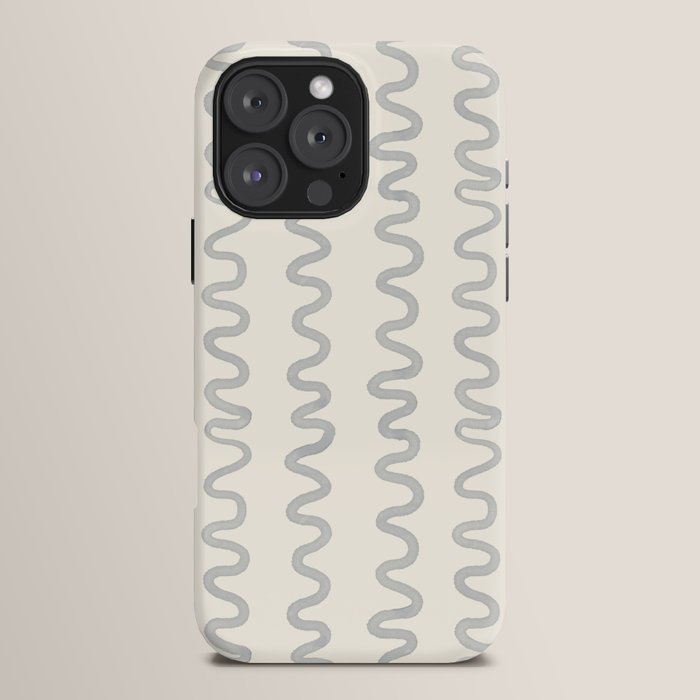 Watercolor Squiggly Lines - Blue Cream iPhone Case Gallery Image 16