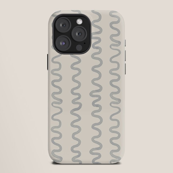 Watercolor Squiggly Lines - Blue Cream iPhone Case Gallery Image 12
