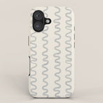 Watercolor Squiggly Lines - Blue Cream iPhone Case Gallery Image 1