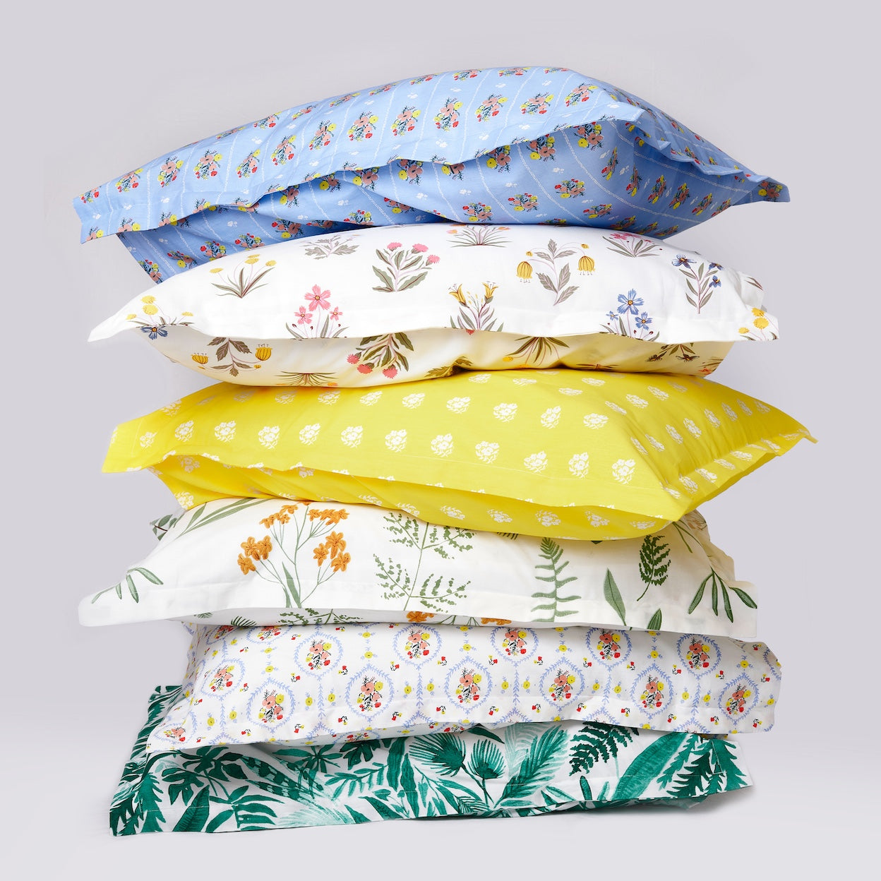 Bright Posies & Stripe Brushed Cotton Duvet Cover Set
