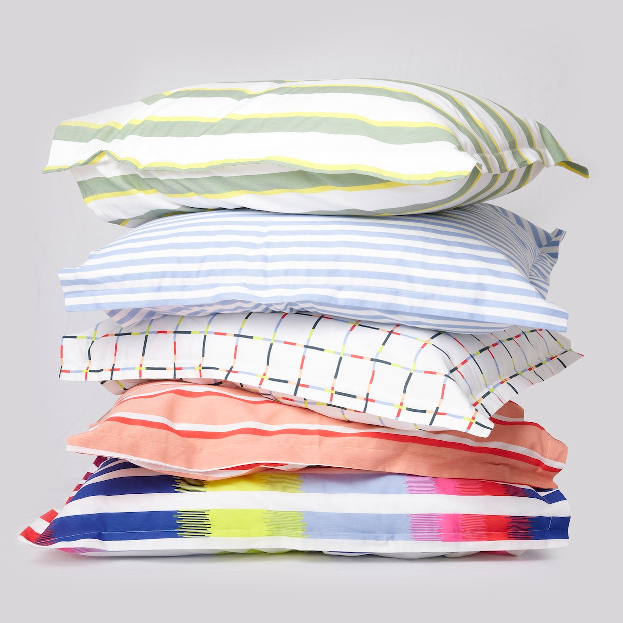 Off-Set Stripe Brushed Cotton Duvet Cover Set