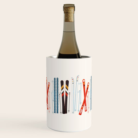 Retro Ski Illustration Wine Chiller Gallery Image 1