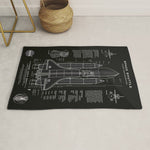 NASA Space Shuttle Blueprint in High Resolution (all black) Rug Gallery Image 1