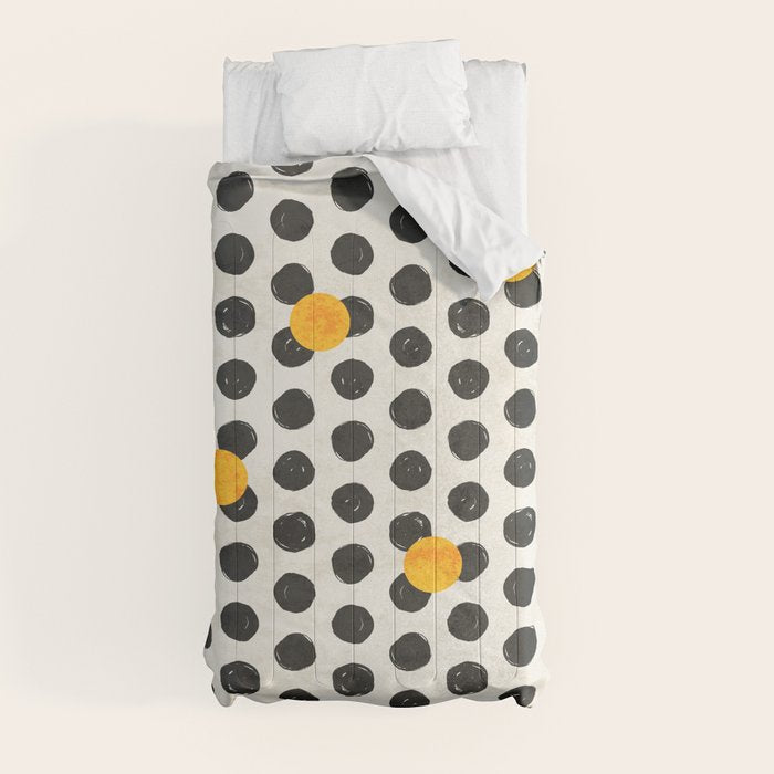 Brushed Strokes | Abstract Mid-Century Dots Pattern Comforter Gallery Image 9