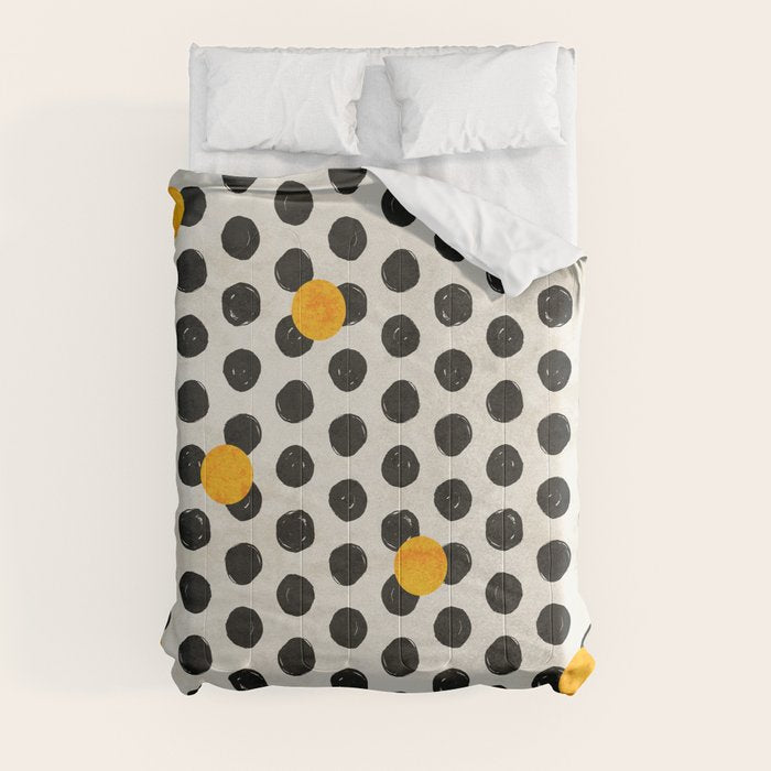 Brushed Strokes | Abstract Mid-Century Dots Pattern Comforter Gallery Image 3