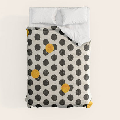 Brushed Strokes | Abstract Mid-Century Dots Pattern Comforter Gallery Image 3