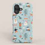 Christmas Scene Blue iPhone Case Gallery Image 1