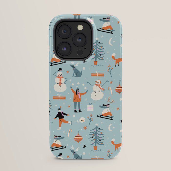 Christmas Scene Blue iPhone Case Gallery Image 31