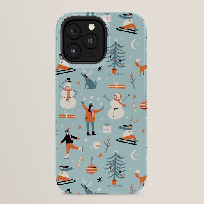Christmas Scene Blue iPhone Case Gallery Image 32
