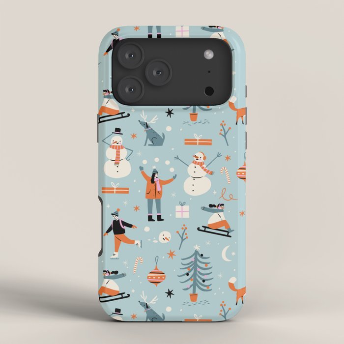 Christmas Scene Blue iPhone Case Gallery Image 4