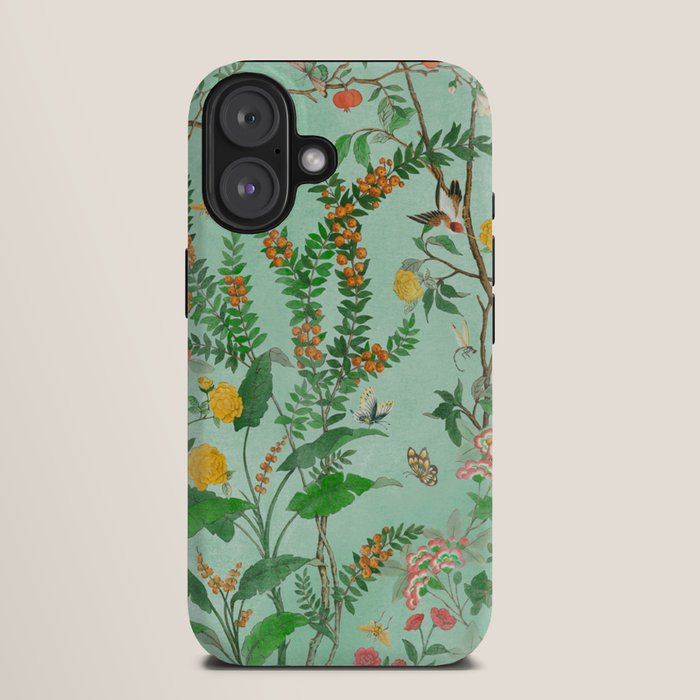 Chinoiserie Aqua Mint Floral Garden Fresco iPhone Case Gallery Image 9