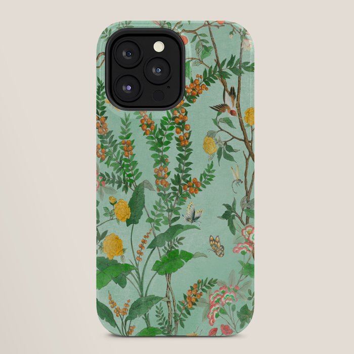 Chinoiserie Aqua Mint Floral Garden Fresco iPhone Case Gallery Image 28