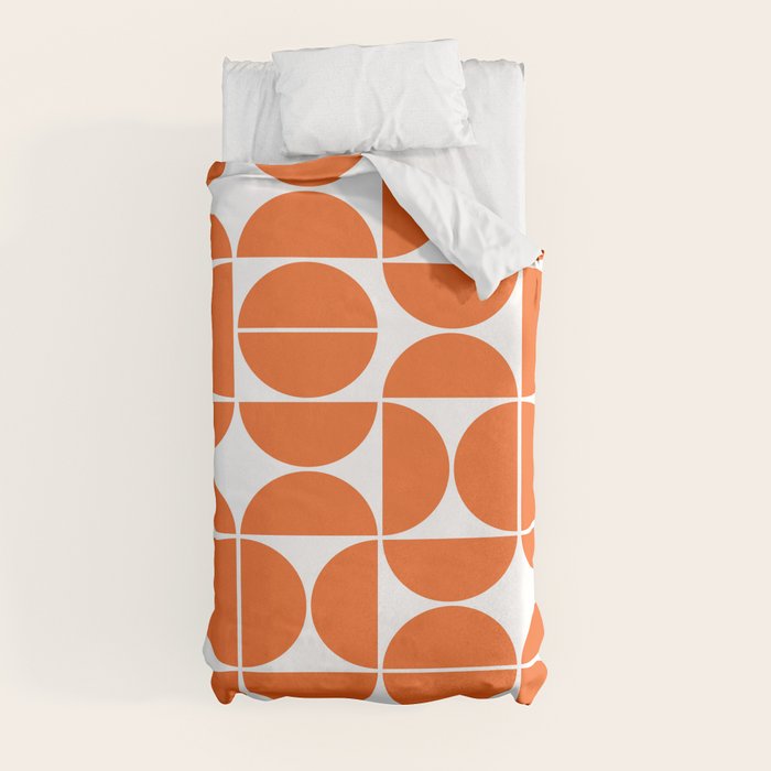 Mid Century Modern Geometric 04 Orange Duvet Cover Gallery Image 9