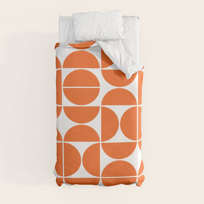Mid Century Modern Geometric 04 Orange Duvet Cover Gallery Image 9