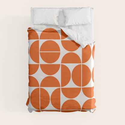 Mid Century Modern Geometric 04 Orange Duvet Cover Gallery Image 8