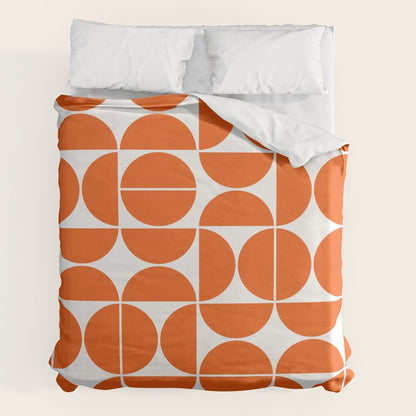 Mid Century Modern Geometric 04 Orange Duvet Cover Gallery Image 7