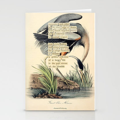 Bird Divinations: Great Blue Heron (about: almanacofbirds.org) Stationery Card Gallery Image 2