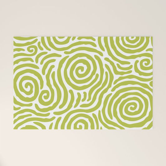 Ripple Effect Pattern Chartreuse Welcome Mat Gallery Image 1