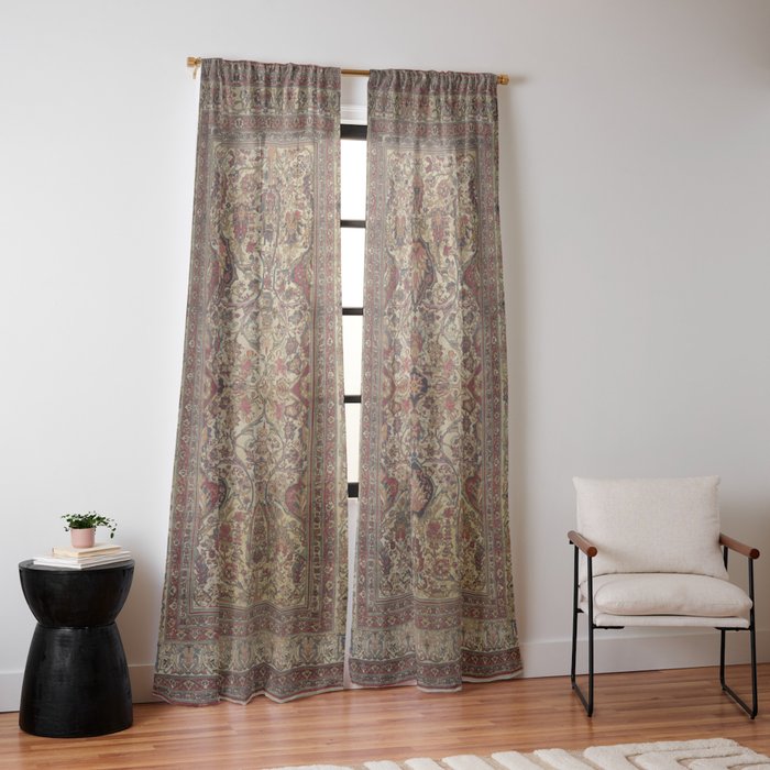 Lavar Kirman Southeast Persian Rug Print Window Curtain Gallery Image 10