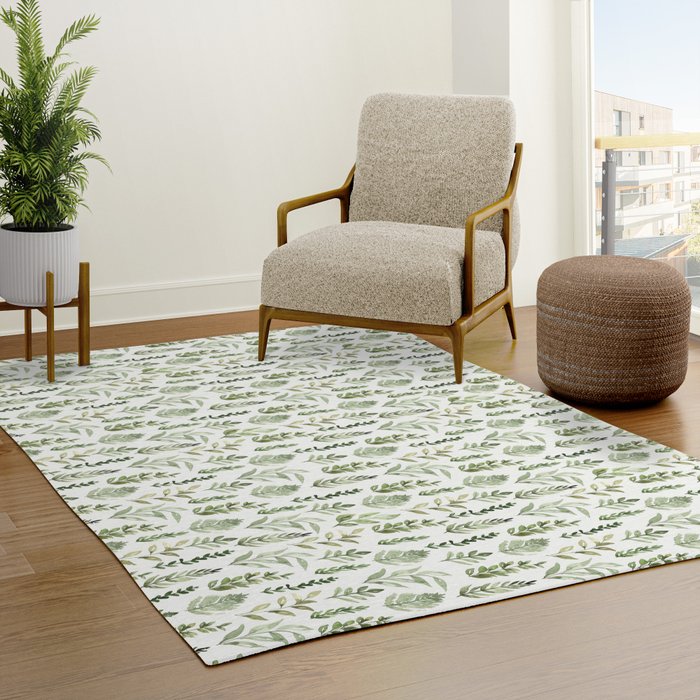 Watercolor leaves Rug Gallery Image 3