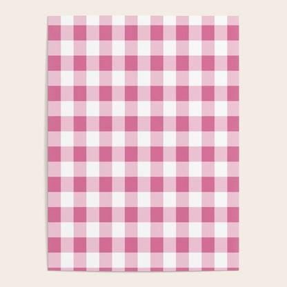 Gingham Large Pink White Poster Gallery Image 3