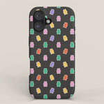 Colorful vintage bear sticker pattern iPhone Case Gallery Image 1