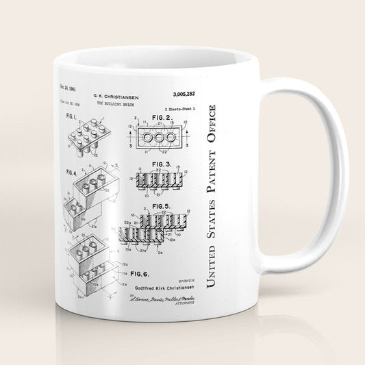 Legos Patent - Legos Brick Art - Blueprint Coffee Mug Gallery Image 1
