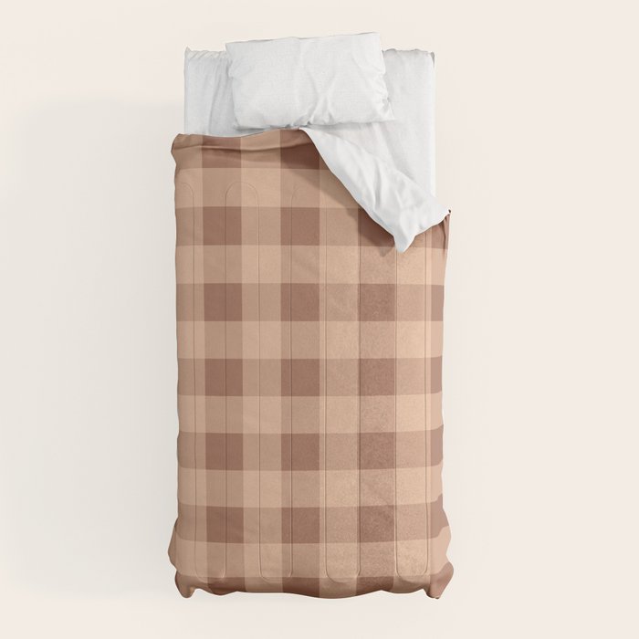 Gingham Large Brown Dark Light Tan Comforter Gallery Image 5