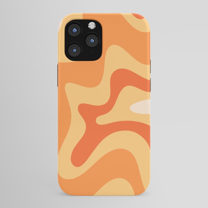Retro Liquid Swirl Abstract Pattern Square in Tangerine Orange Yellow Tones iPhone Case Gallery Image 43