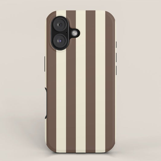 Stripes of Brown and Cream iPhone Case Gallery Image 1