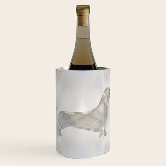 Dachshund dog - Doxie pearl silhouette Wine Chiller Gallery Image 1