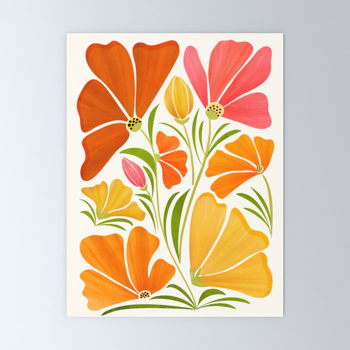 Spring Wildflowers Floral Illustration Mini Art Print Gallery Image 6