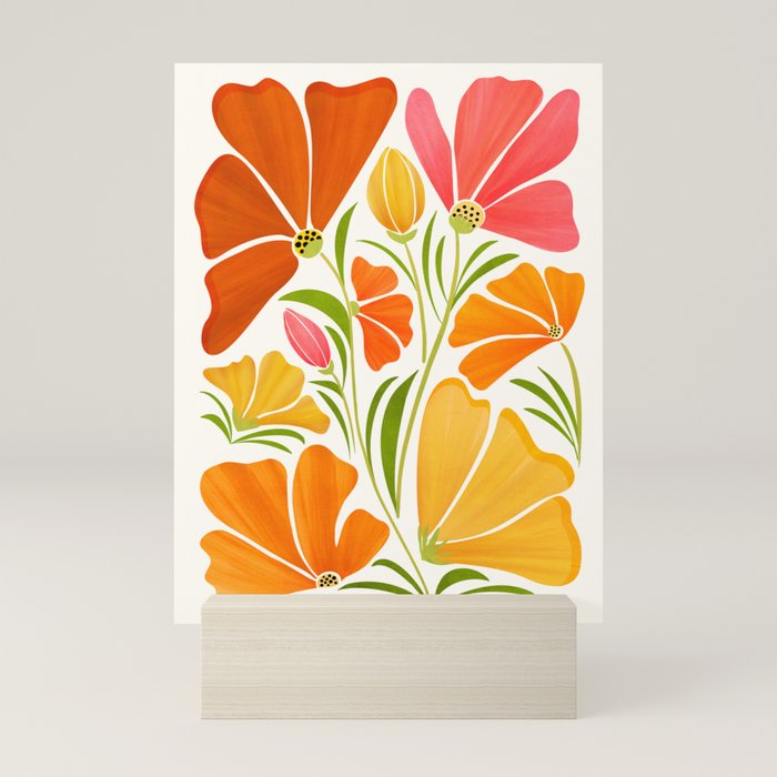 Spring Wildflowers Floral Illustration Mini Art Print Gallery Image 5