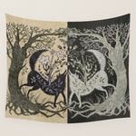 Two Wolves Meeting Wall Tapestry Gallery Image 1