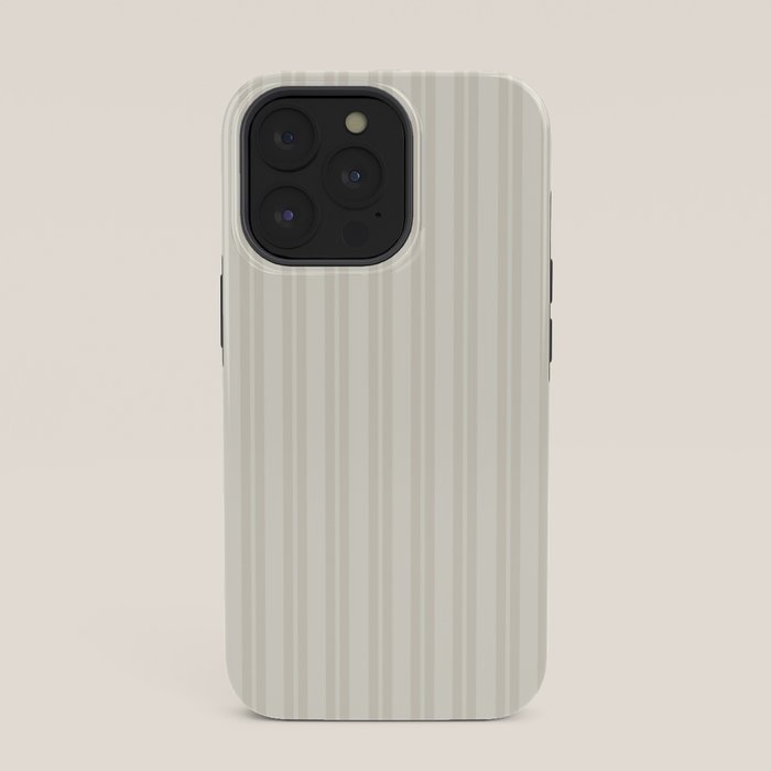Pale Neutral Classic Double Stripe Pattern iPhone Case Gallery Image 35