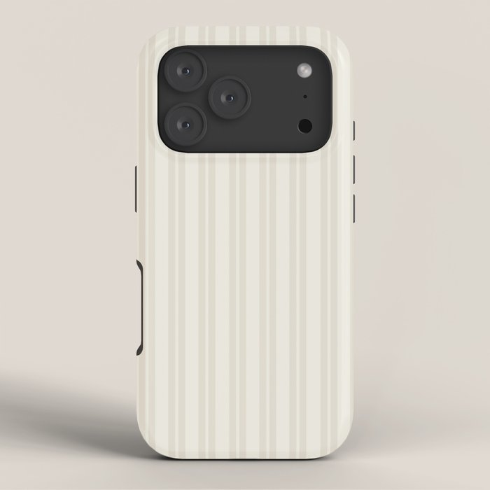 Pale Neutral Classic Double Stripe Pattern iPhone Case Gallery Image 3