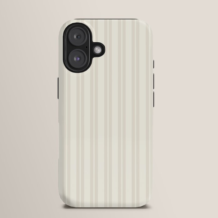 Pale Neutral Classic Double Stripe Pattern iPhone Case Gallery Image 13