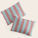Dusty Pink Greyish Blue Stripe Pillow Sham Gallery Image 1