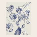 Cheers Dears - Blue Vintage Cocktails Illustration Poster Gallery Image 1
