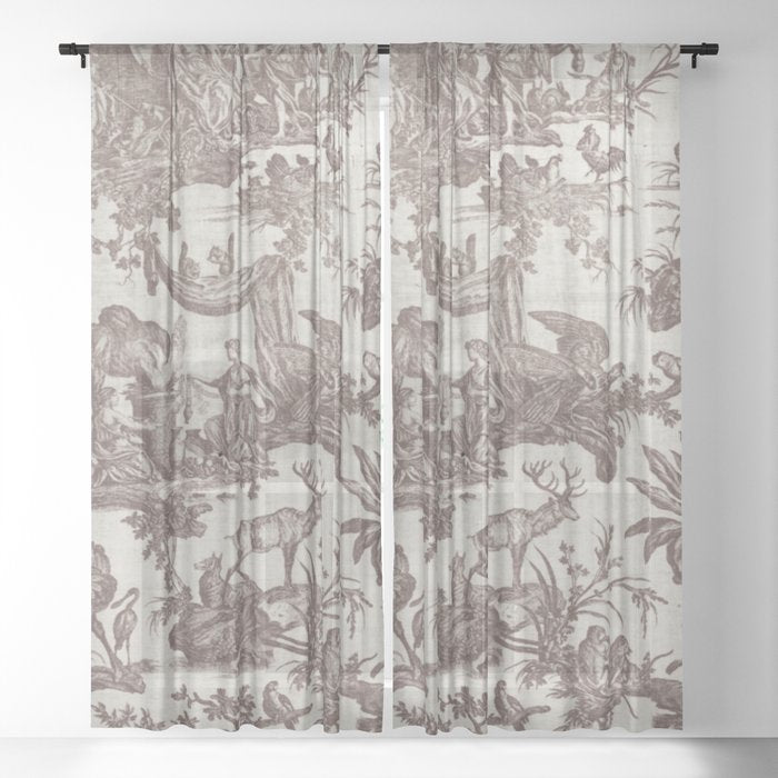 Antique 19th Century Exotic Animals French Tapestry Window Curtain Gallery Image 17