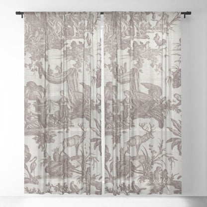 Antique 19th Century Exotic Animals French Tapestry Window Curtain Gallery Image 17
