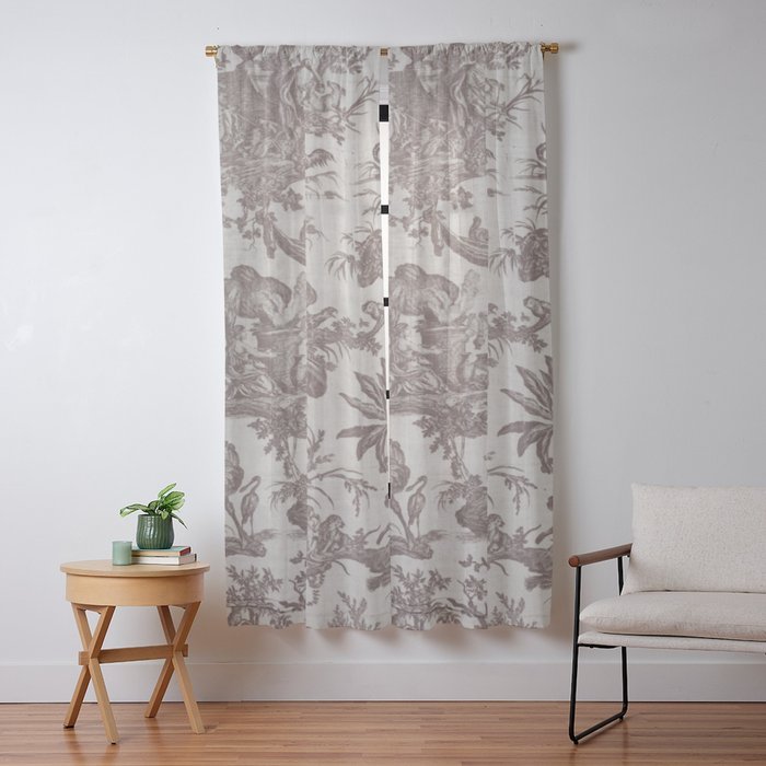 Antique 19th Century Exotic Animals French Tapestry Window Curtain Gallery Image 13