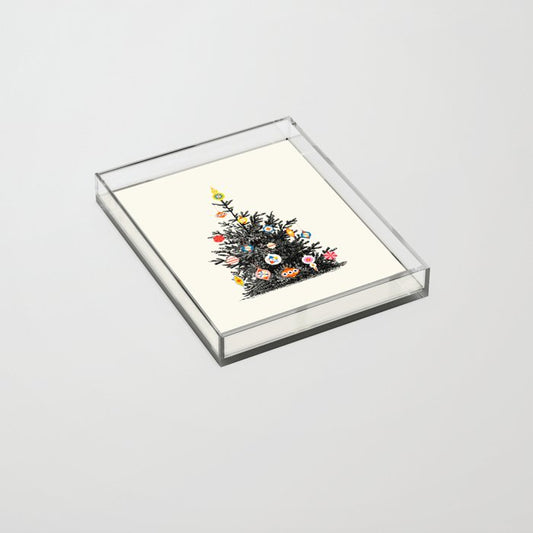 Retro Decorated Christmas Tree Acrylic Tray Gallery Image 2