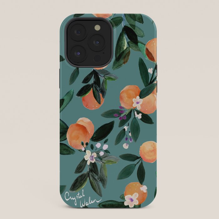 Dear Clementine - oranges teal by Crystal Walen iPhone Case Gallery Image 36