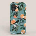 Dear Clementine - oranges teal by Crystal Walen iPhone Case Gallery Image 1