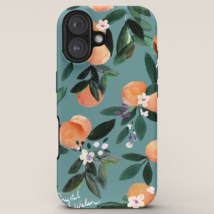 Dear Clementine - oranges teal by Crystal Walen iPhone Case Gallery Image 5
