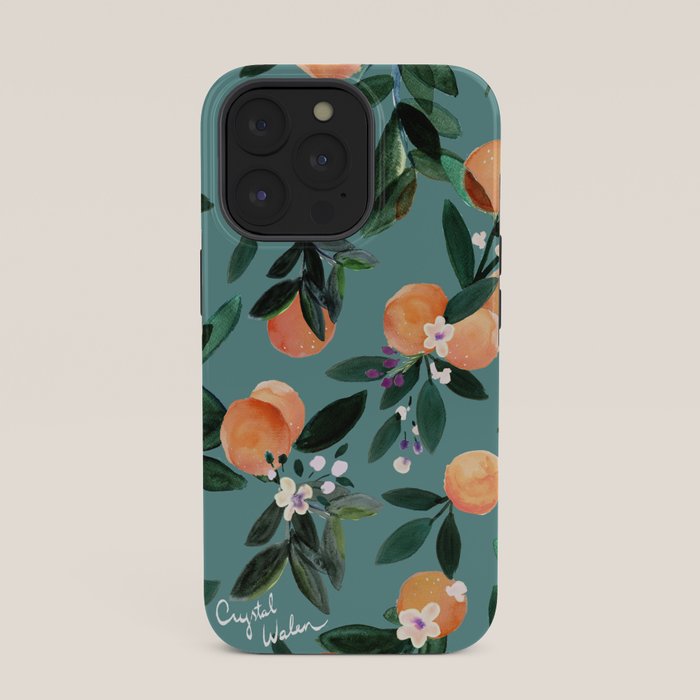 Dear Clementine - oranges teal by Crystal Walen iPhone Case Gallery Image 35